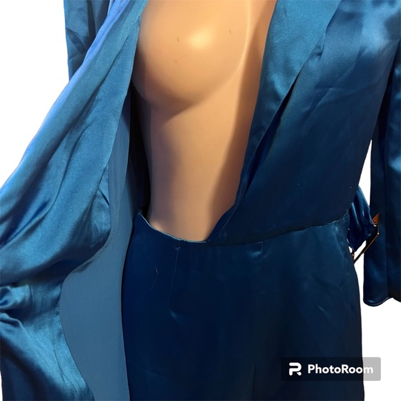 Zara blue satin effects wrap style romper - Picture 5 of 11